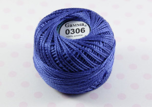 Пряжа Ирис 100% хлопок 10г 82м №0306 васильковый