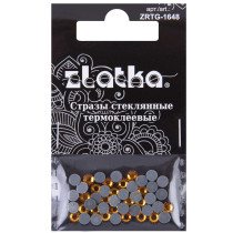 Страз клеевой " Zlatka" ZRTG- 1648 SS16 цветные 3. 9 мм стекло 48 шт в пакете с картонным еврослотом №15 яр. жёлтый ( Topaz) 
