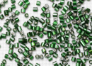 Бисер Чехия рубка 10/0 50г 57150 прозрачный темно-зеленый с серебряным прокрасом